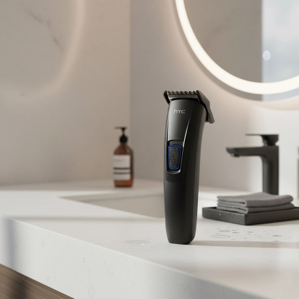 HTC AT-522 Professional Rechargeable Hair & Beard Trimmer | Cordless Grooming Kit with Adjustable Blades